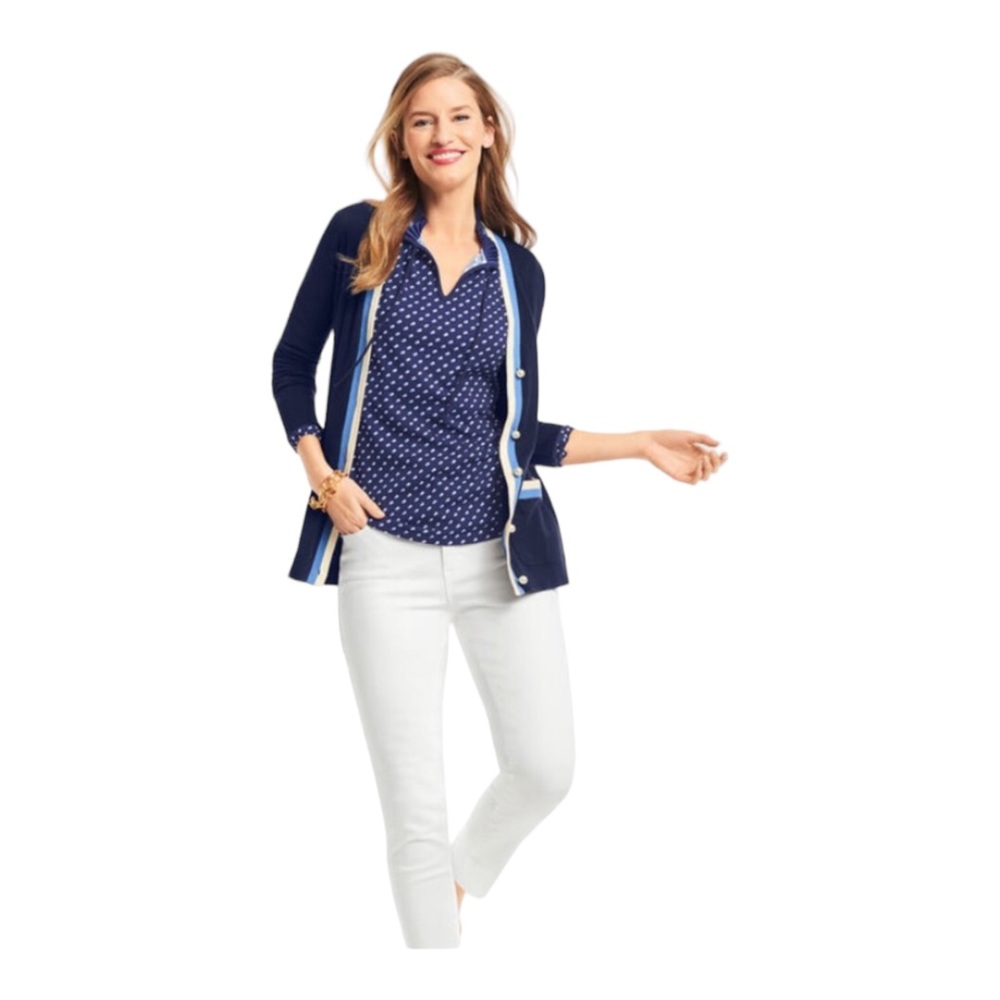 Talbots Blue Ruffle Collar Blouse - Picture 2 of 12